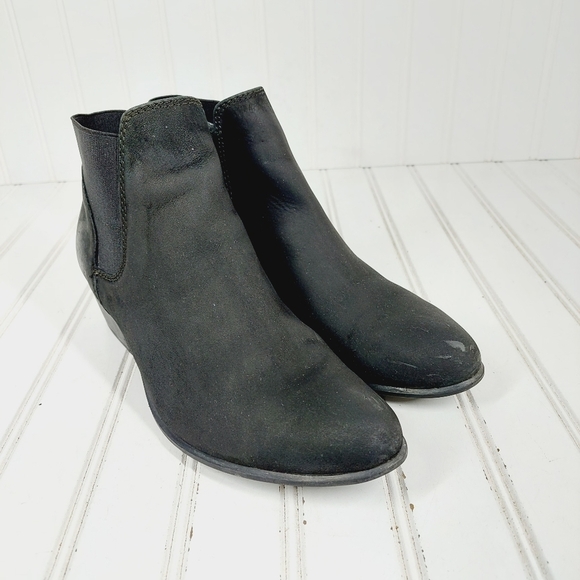 Steve Madden Rozamare Black Leather Slip On Elastic Gore Ankle Boots E451 - Picture 4 of 13